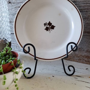 Antique White Ironstone Plate | Ironstone Copper Tea Leaf Pattern | Alfred Meakin England | English Ironstone Plate