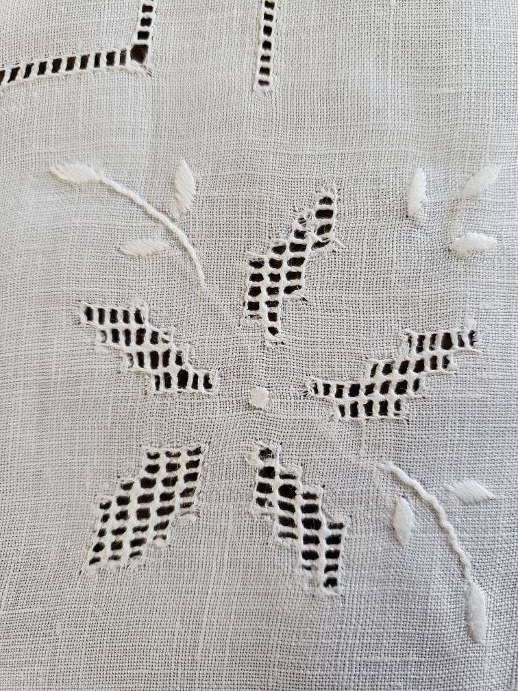 Vintage Tablecloth White Cotton Vintage Linen Tablecloth | Etsy
