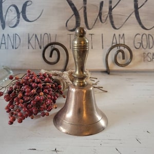 Vintage Brass Bell, Brass Bell Country Decoration, Farmhouse Item, Farmhouse Decor, Heavy Brass Bell, Boho Brass Bell, Hand Bell
