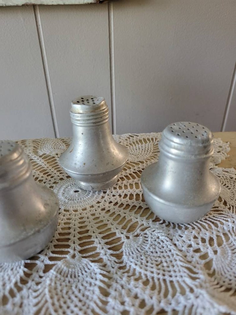 Vintage Aluminum Salt and Pepper Shakers Set of 4 Salt and Etsy