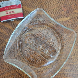 Antique Holiday Inn Ashtray | Vintage Clear Glass Ashtray Ashtray | Old Ashtray | 1970s Holiday Inn Ashtray