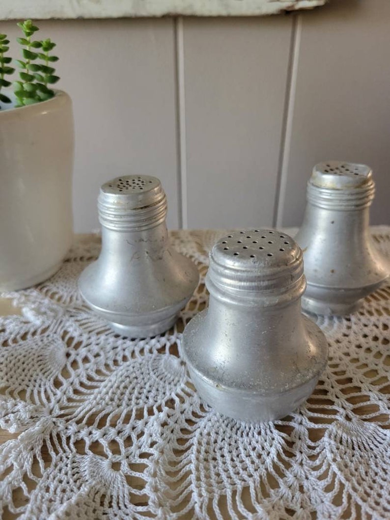 Vintage Aluminum Salt and Pepper Shakers Set of 4 Salt and Etsy