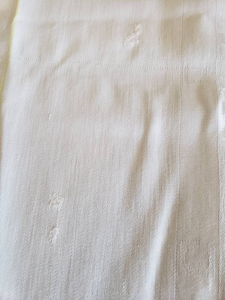 Vintage Small Square Tablecloth White And Yellow Cotton | Etsy