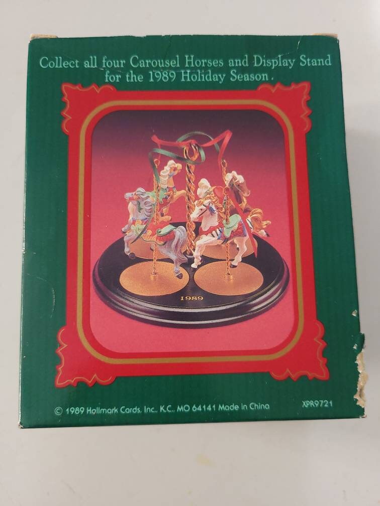 Vintage Hallmark Christmas Ornament Hallmark Carousel Horse Etsy