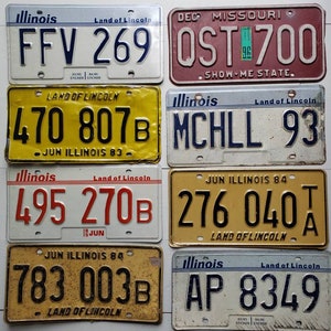 Vintage license Plates Set Of 8 Metal license Plates