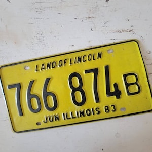 Vintage license Plate | 1983 Illinois License Plate