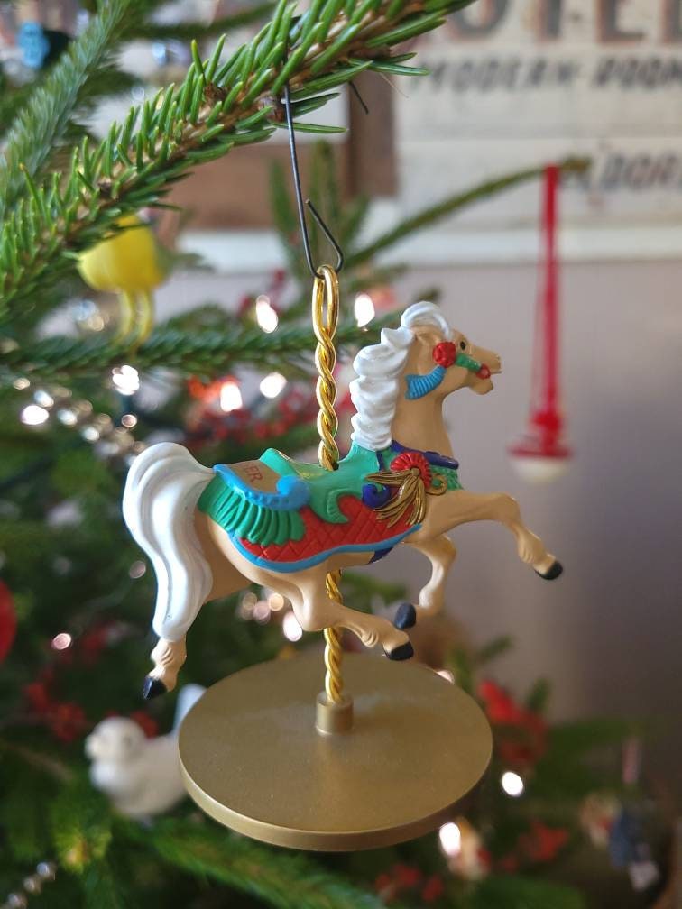 Vintage Hallmark Christmas Ornament Hallmark Carousel Horse Etsy
