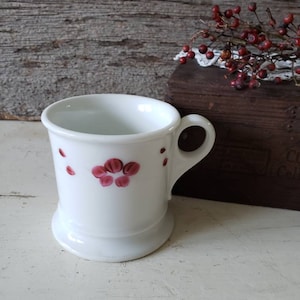 Vintage White Shaving Mug White With Flowers Shaving Mug Vintage Bathroom Decor