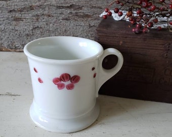 Vintage White Shaving Mug White With Flowers Shaving Mug Vintage Bathroom Decor