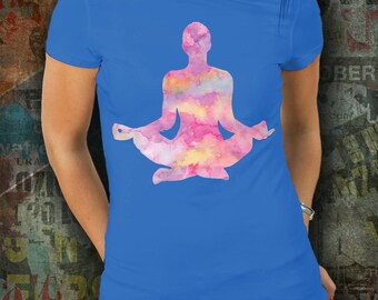 Beautiful Women's meditation tshirt, vipassana meditation clothing, chakra shirt, yoga gift, yoga tshirt