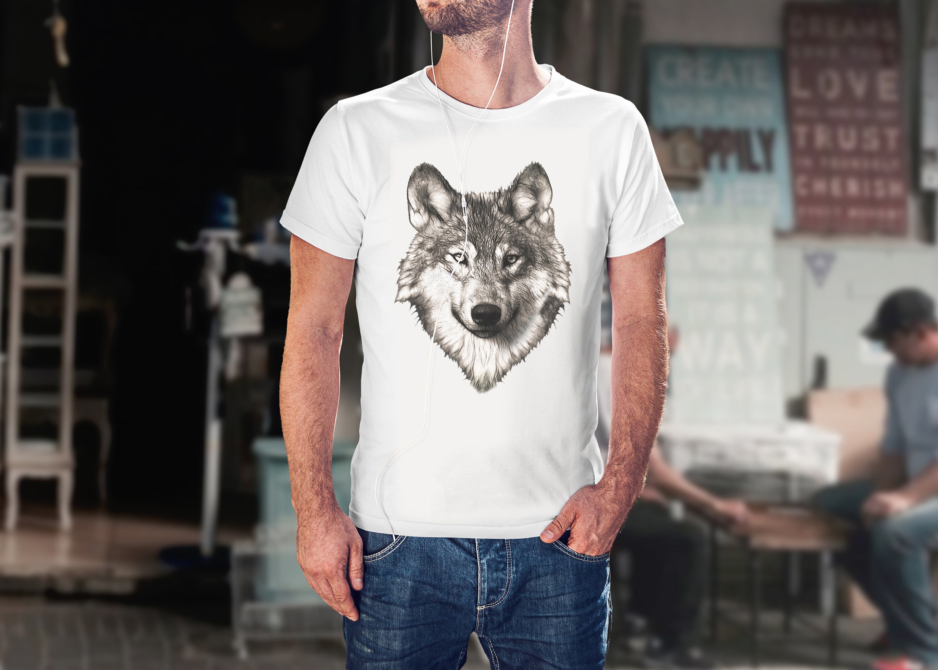 Stunning WOLF Head Tshirt. Feel the Power When You Wear This Etsy