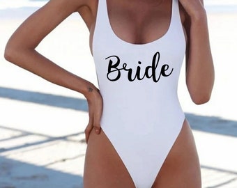 Personalised swimsuit, hen party swimwear, bride swimsuit, destination wedding, honeymoon swimwear, bridesmaid swimsuit, swimming costume