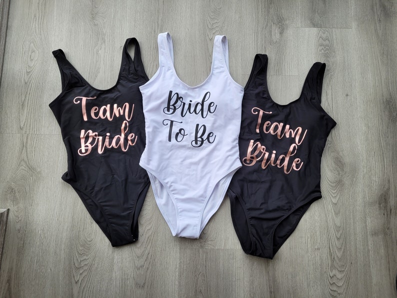 Hen party swimwear, bachelorette party, bride tribe, team bride, bride swimming costume, personalised swimsuit, bridesmaid swimsuit image 1