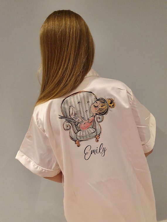 Kids Personalised Satin Pyjamas Girls 