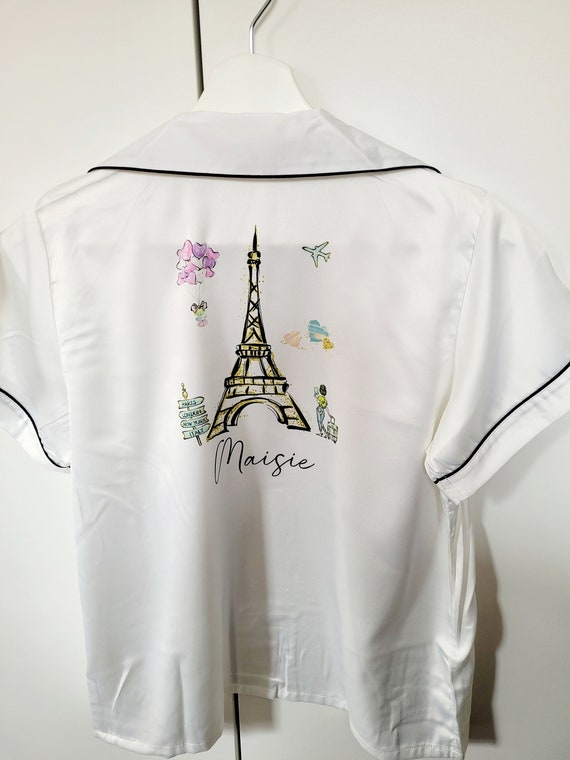 Personalised Paris Themed Pyjamas Ladies Pyjamas Short Pyjamas