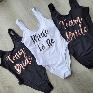 Hen party swimwear, bachelorette party, bride tribe, team bride, bride swimming costume, personalised swimsuit, bridesmaid swimsuit image 6