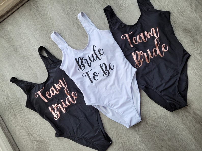 Hen party swimwear, bachelorette party, bride tribe, team bride, bride swimming costume, personalised swimsuit, bridesmaid swimsuit image 6