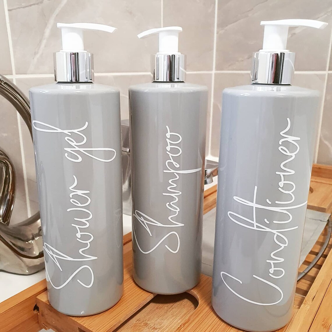 Bathroom storage box and pump bottles set Mrs Hinch inspired | Etsy