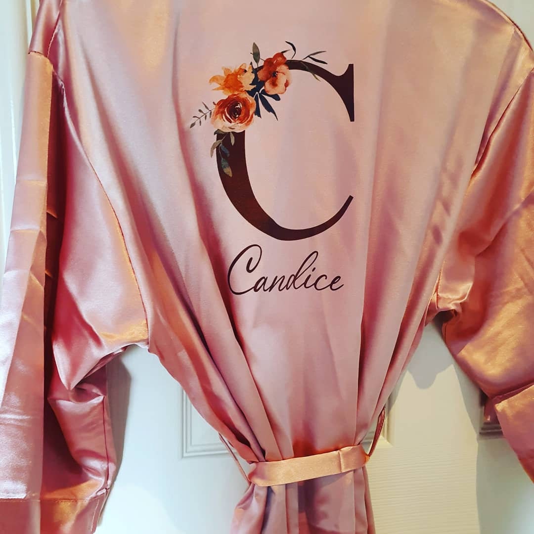 Personalised Bridesmaid Robes Wedding Dressing Gowns Satin Etsy UK