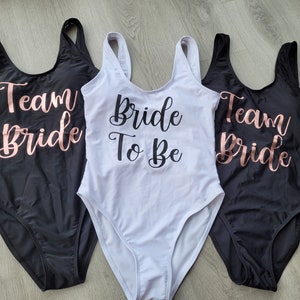 Hen party swimwear, bachelorette party, bride tribe, team bride, bride swimming costume, personalised swimsuit, bridesmaid swimsuit image 8