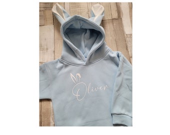 Personalisierter Hasen Hoodie, Ostern Hoodie, Ostergeschenk, Kinder Hoodie, Baby Hoodie, Hasenohren Hoodie, Ostern Outfit, Osterkleidung