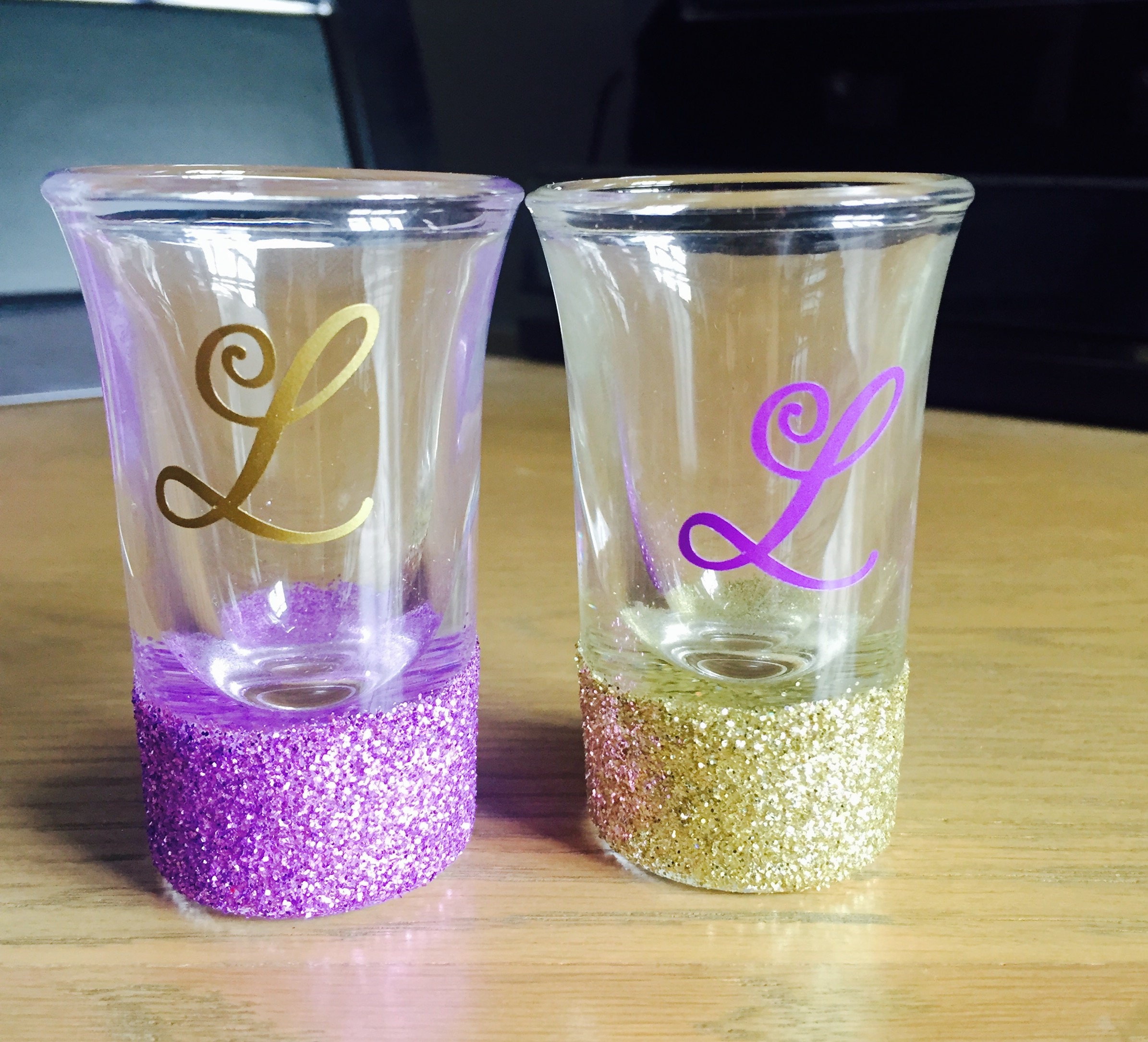 Glitter shot glasses personalised shot glasses hen party Etsy