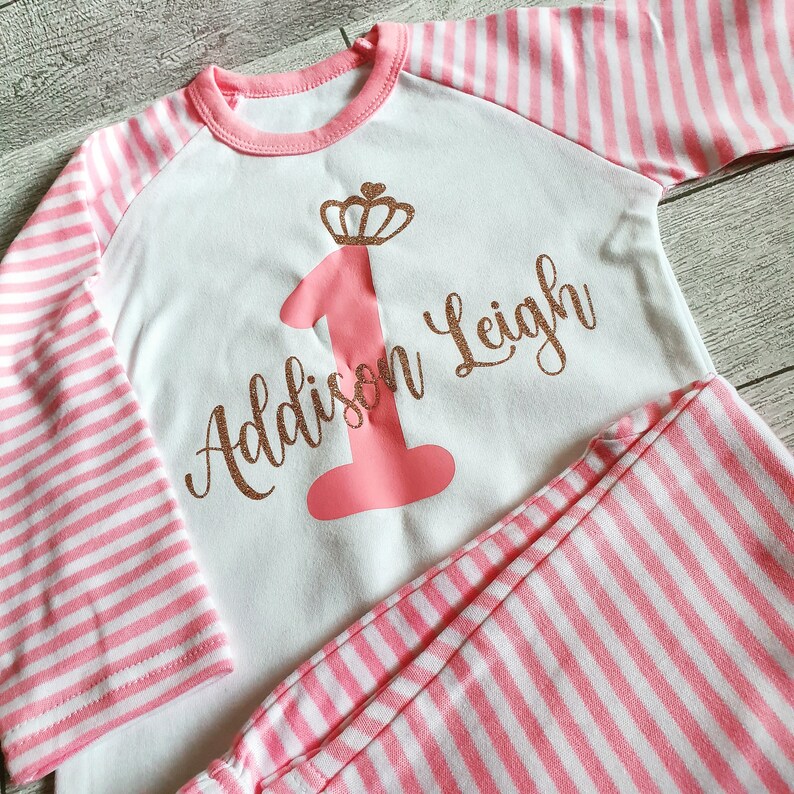 First birthday pyjamas personalised pyjamas girls pyjamas Etsy
