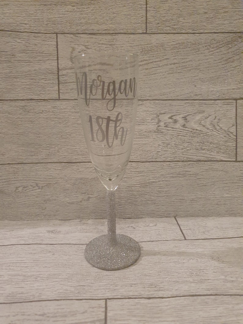 Personalised Glitter Champagne Flutes Champagne Glasses Etsy UK