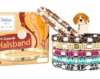 EM-Keramik-Halsband für Hunde & Katzen - Zeckenhalsband ohne Chemie giftfrei natürlich Bio EM-Band Original US-Paracord gegen Zecken Kette