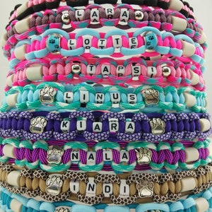 EM ceramic tick collar with NAME for dogs cats tick collar tick chain EM band flea collar personalized paracord