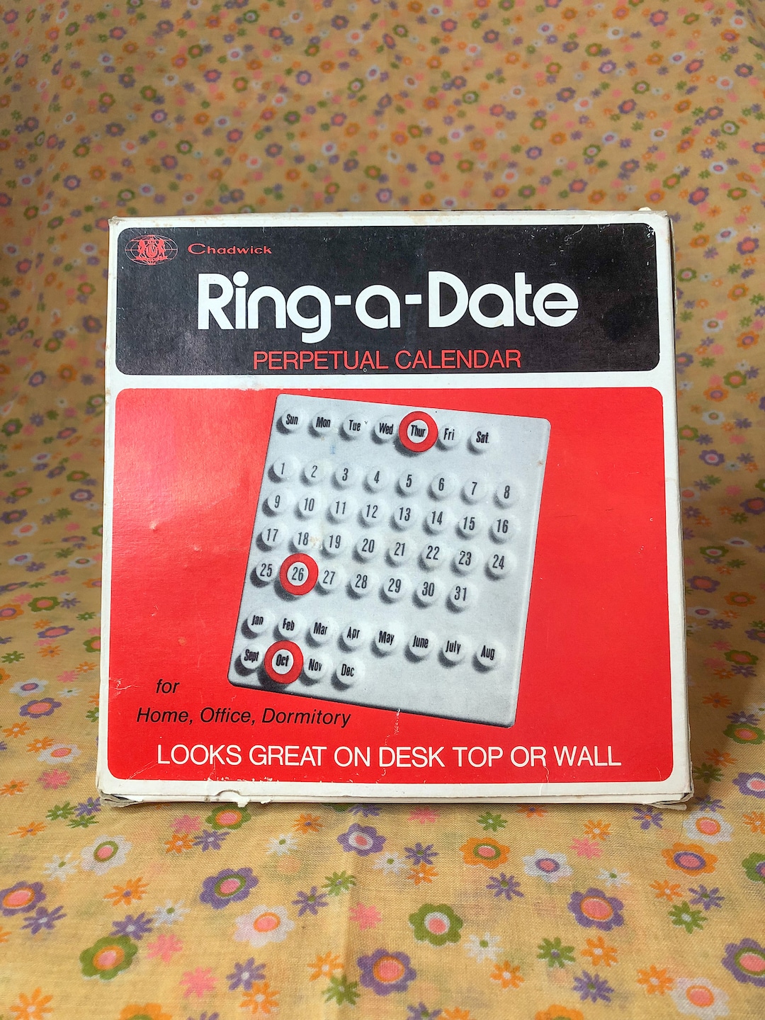 ring-a-date-perpetual-calendar-rare-vintage-htf-post-modernist-calendar