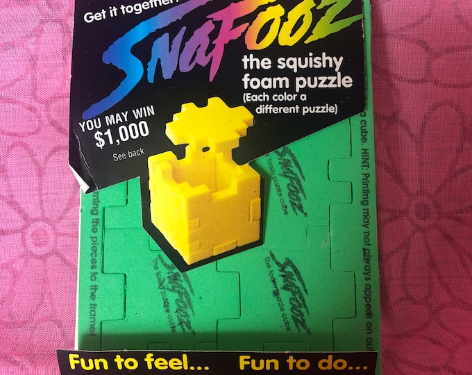 90s Foam Puzzle Snafooz Green Cube Toy Squishy Foam Puzzle Y2k 1990s