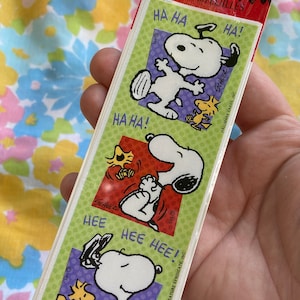 haha heehee snoopy woodstock peanuts nos sticker sheets sticker seals hallmark vintage stickers charlie brown stationary - pink squirrel
