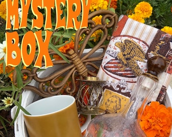 personalized vintage mystery box 1970s mystery bundle cottagecore eclectic maximalism coquette home decor style bundle gift box