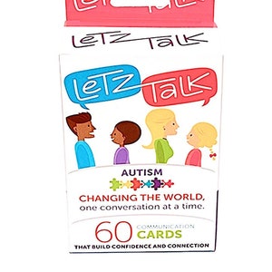 Letz Talk-gesprekskaarten voor kinderen met autisme/Asperger - educatief speelgoed, communicatie, zelfvertrouwen en zelfrespect opbouwen, familie, 60 kaarten