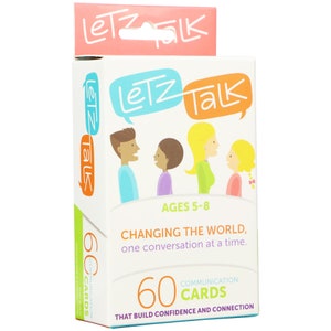 Letz Talk Gesprächskarten für Kinder - Kartenspiel für die Familie - Vertrauensbildung - Selbstwertgefühl und positives Denken - 60 Karten - Alter 5-8