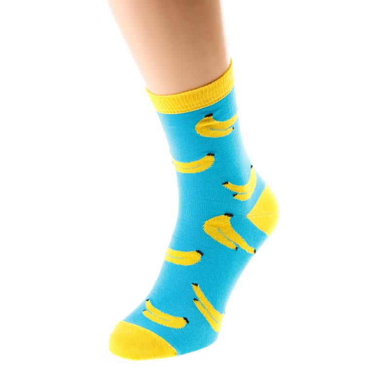 Banana socks fun socks fruit pattern socks cozy socks | Etsy