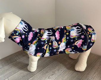 Softshell dog coat unicorn back length 35