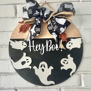 ¡Hola, Boo! Colgador de puerta de otoño