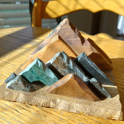 Custom Order for David Cooper: Rustic Wood & Stone Mountain