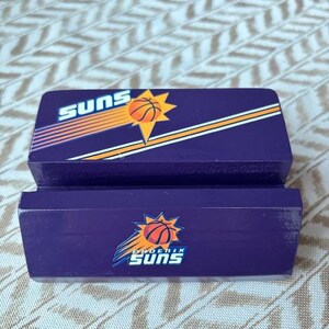 College or Pro sports fans-your team allegiance with a purpose! Cell phone stand or business card holder docking station wood-crafted unique