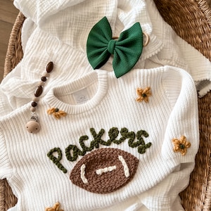 Embroidered NFL baby name sweater- personalized & hand embroidered.