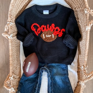 Embroidered  Football, Minnie, Mickey, Disney  BIG KID name sweater- personalized & hand embroidered.