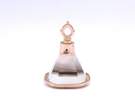 Antique Victorian Huge 9ct. Gold Rock Quartz Fob.… - image 2