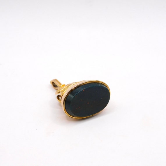 Antique 9ct. Yellow Gold Bloodstone Fob. Hallmark… - image 8