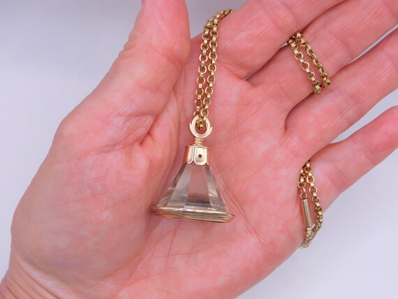 Antique Victorian Huge 9ct. Gold Rock Quartz Fob.… - image 7