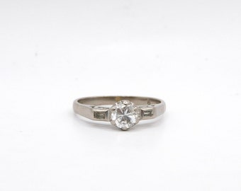 Antique 18ct White Gold Diamond Engagement Ring Circa  1930 - 1940