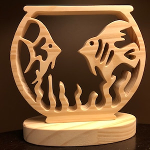 Two Fish Bowl Scene Scroll Saw Pattern