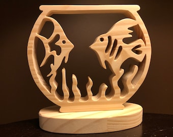 Fischschale mit zwei Motiven, Dekupiersägemuster