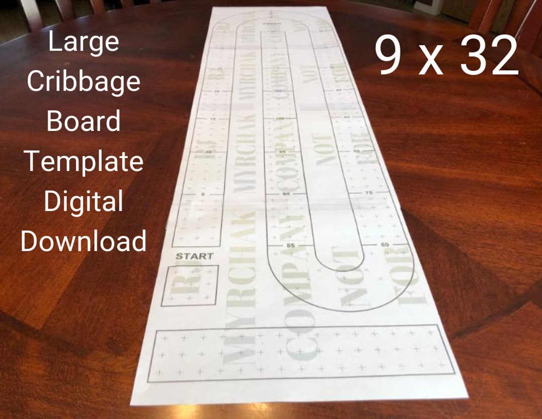 Large Cribbage Board Hole Pattern Paper Template Digital Download 9 X ...